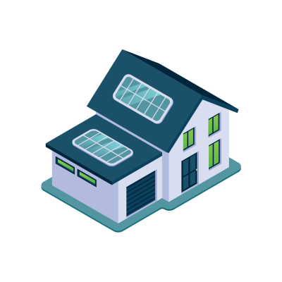 solar panel and house illustration