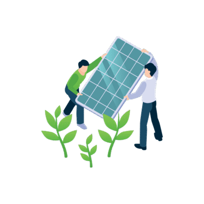 solar panel and men illustration
